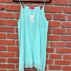 NWT Red Saks Fifth Avenue Aqua Summer Dress